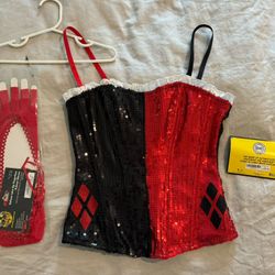 Sexy Halloween Corset And Gloves. Size M. Brand new. 