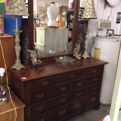 9 Drawer Dresser And Mirror For Sale 