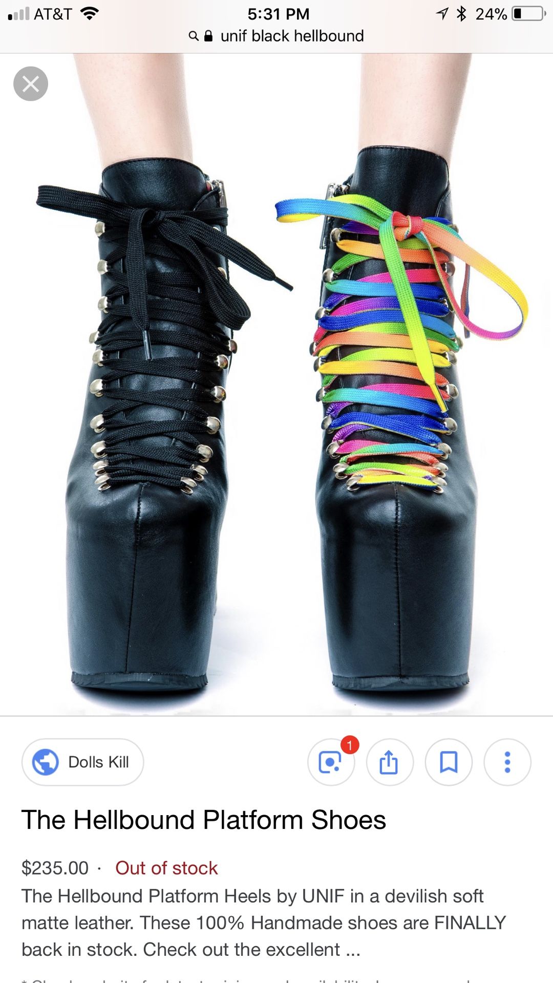 Discontinued UNIF Hellbound Platform Boot (RRP $235)