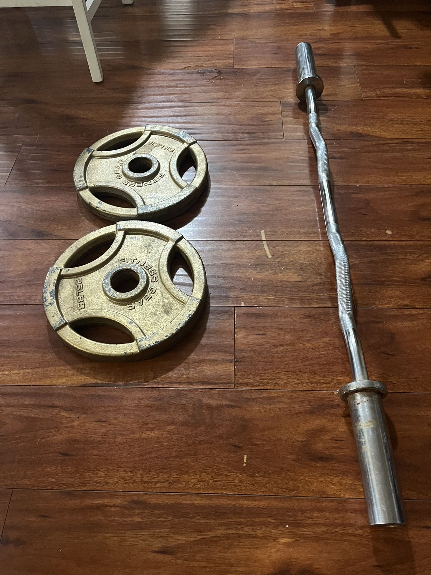 Curl Bar And Weights