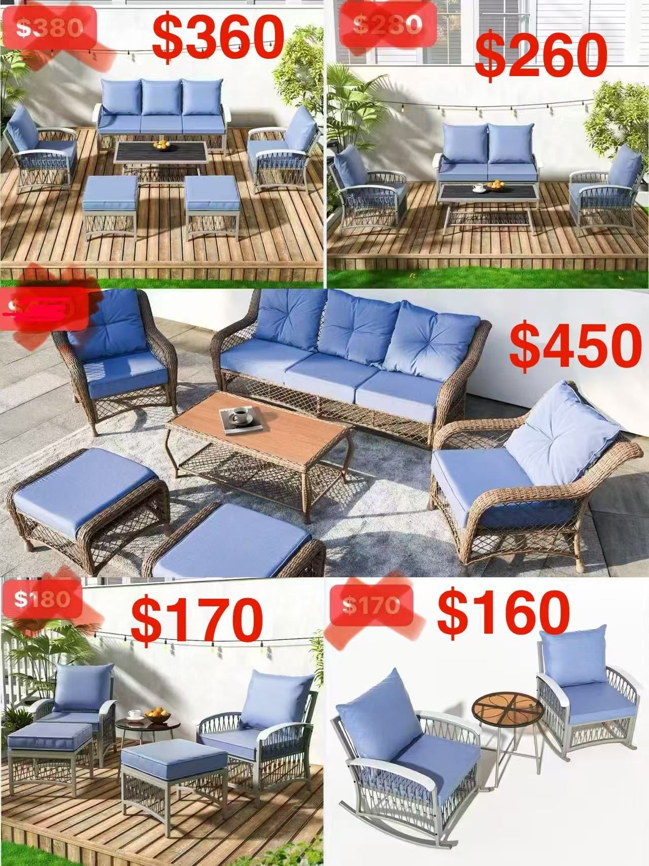 Outdoor Patio Furniture Set - Make your backyard the ultimate chill spot this summer 🔥 $160-$450 