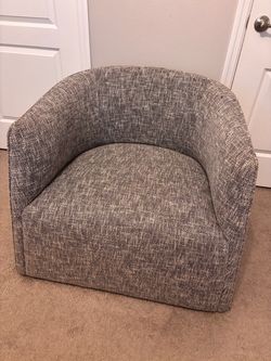 Gray Armchairs and Ottoman