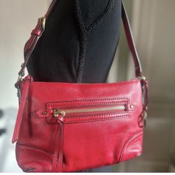 Michael Kors Red Leather Crossbody Bag – Genuine Leather – Excellent Condition