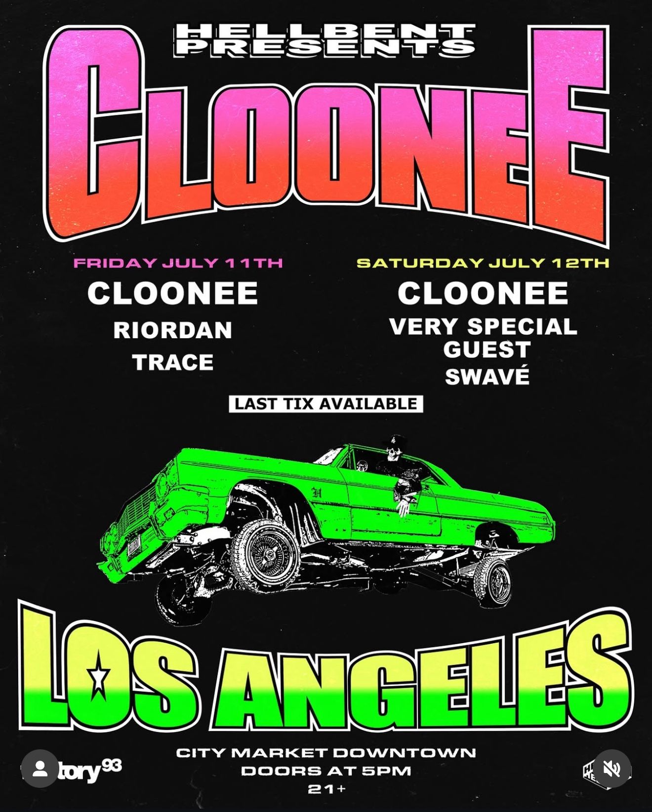 Cloonee Saturday July 12th
