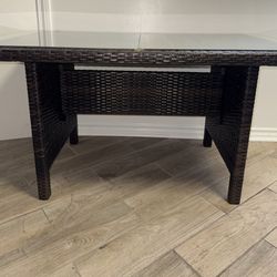 Wicker patio table