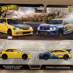 Hot Wheels Premium 1999 Honda Civic Type R EK9 and Honda Civic Type R