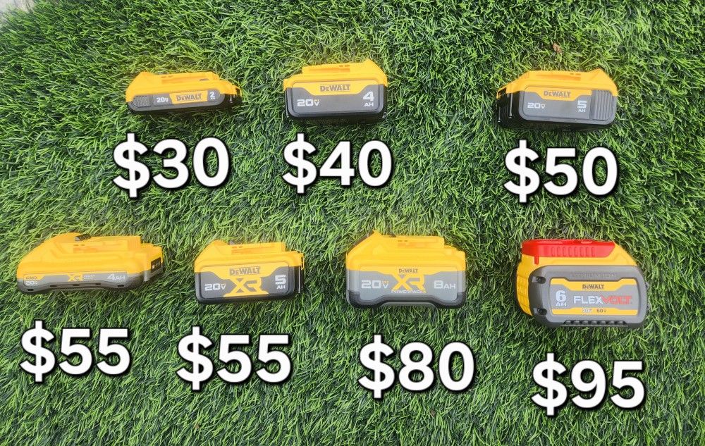 DEWALT 20V 2AH 4AH 5AH 6AH 8AH BATTERIES FLEXTVOLT POWERPACK 