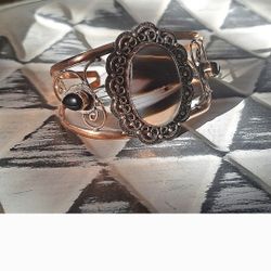Beautiful Copper Black Botswana Cuff