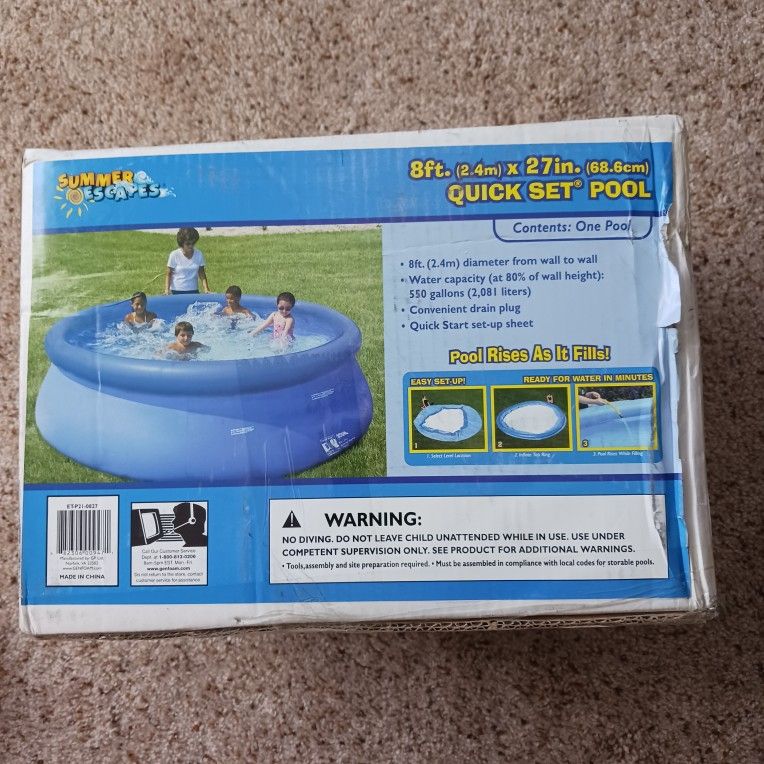 Quick Set Pool 8ft × 27 Inch