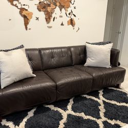 Macy’s Genuine Leather Sofa + Loveseat Set – 82” + 60”
