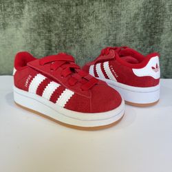 Size 6k Baby 18-24month Adidas Red Campus OOS Comfort Closure Elastic Lace Shoes Kid Shoes 