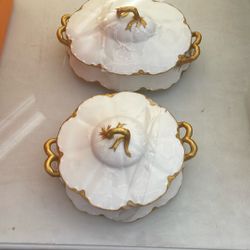 Antique Haviland Limoges porcelain tureens Set