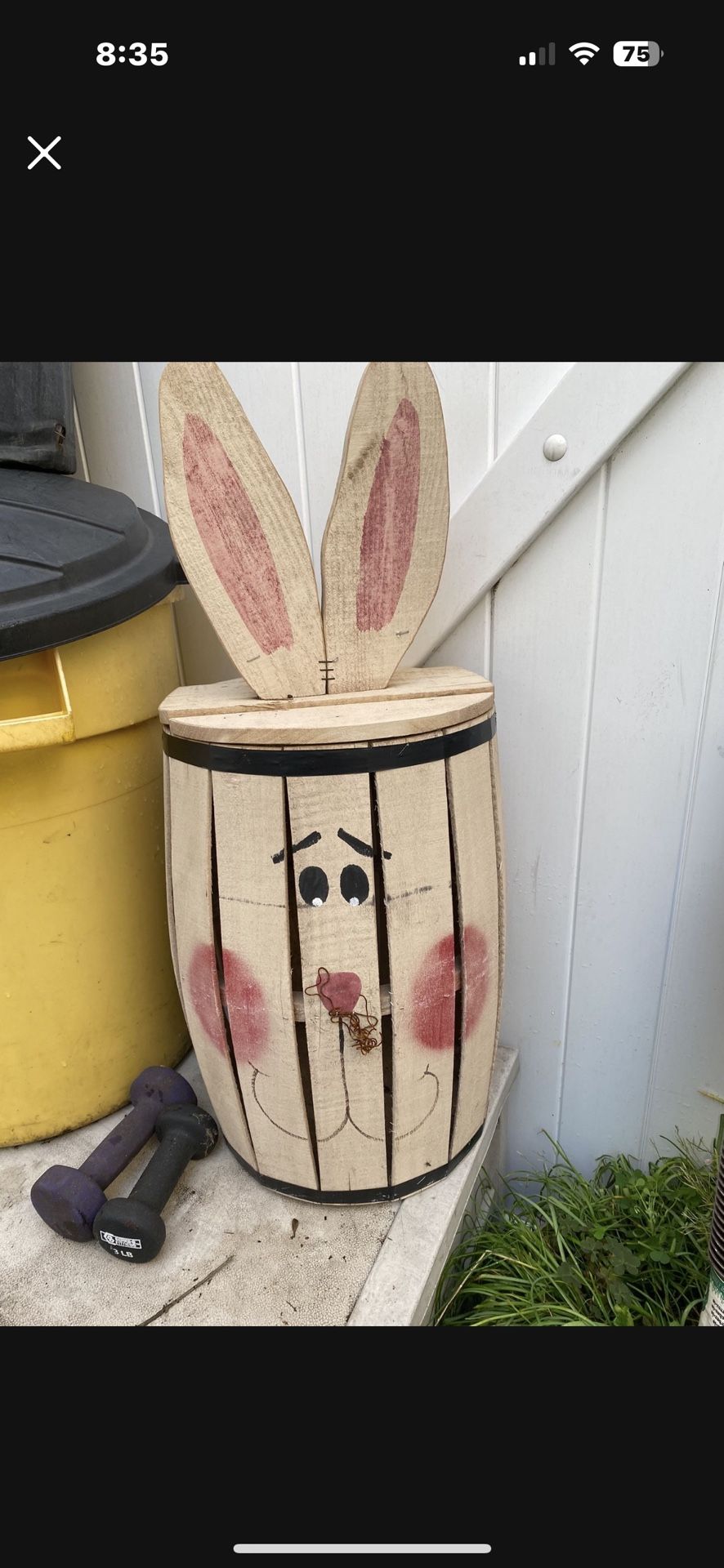 Easter Decorator Wood Barrel For Your Porch Or Yard