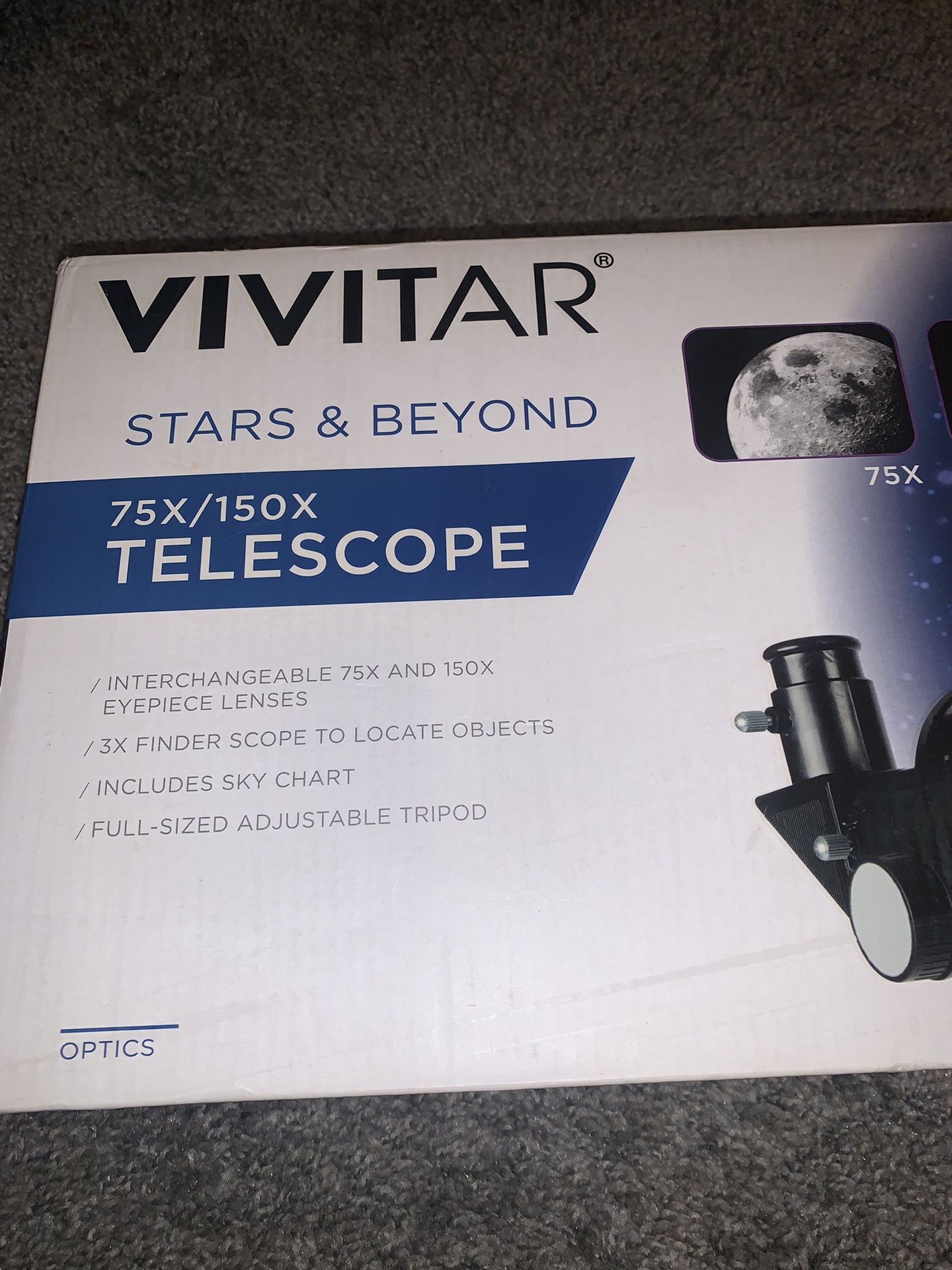Vivitar 75x/150x Telescope With Tripod Brand New