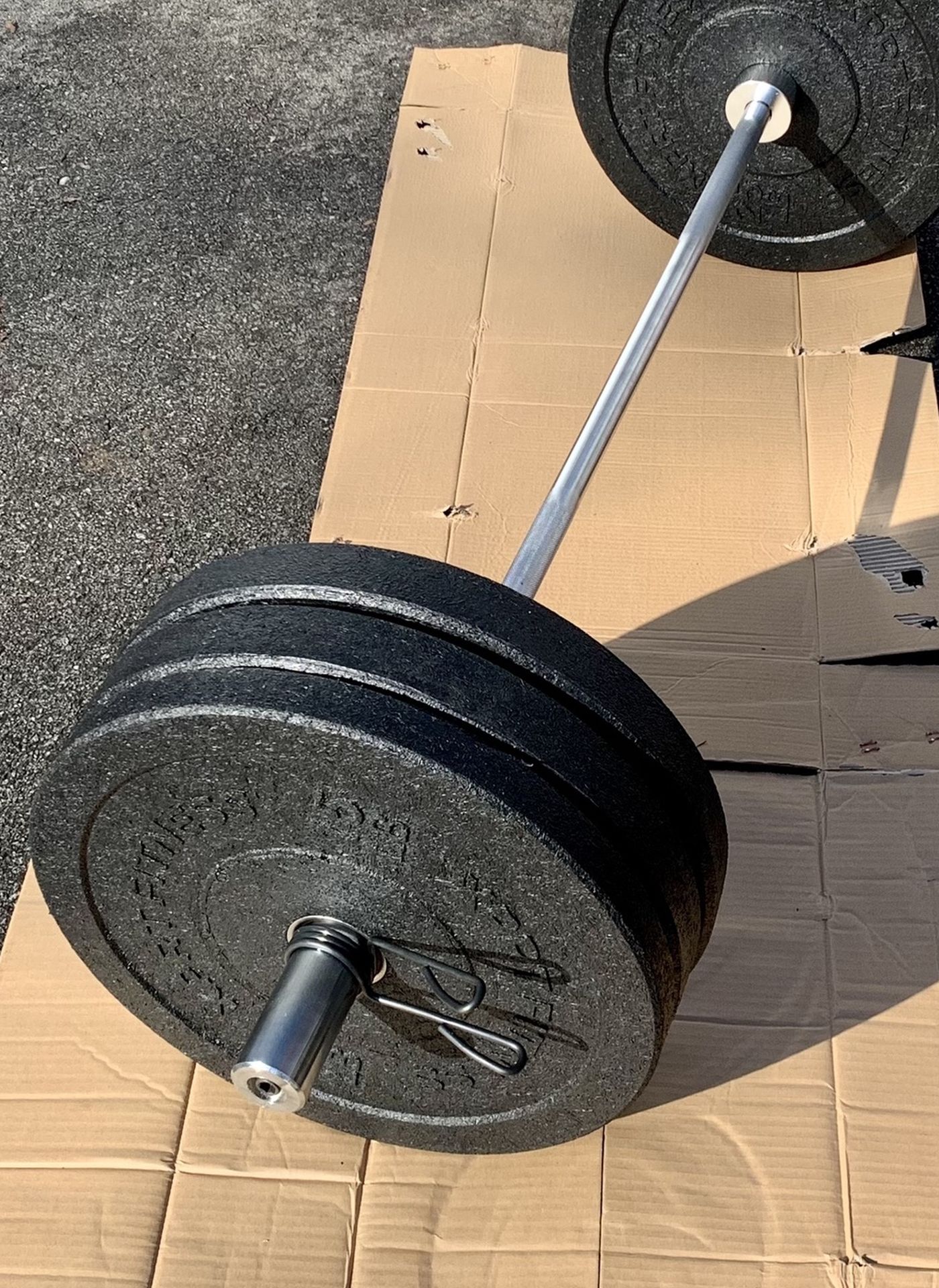 ❇️155 Pound Bumper Weight Set ❇️Brand New❇️ Barbell + 4-25lb, 2-15lb Rubber Crumb Bumper Plates ❇️