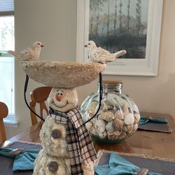 Kirkland’s Snowman Birdbath - Christmas Decoration