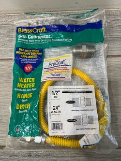 NEW-Gas Connector - Water Heater - Range - Dryer - BrassCraft CSSD44R-24 P