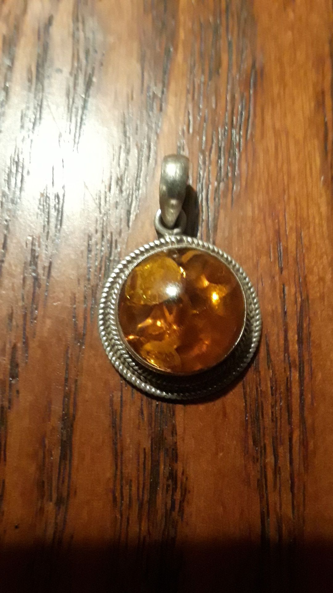 Gorgeous Antique Amber Sterling Silver 925 pendant