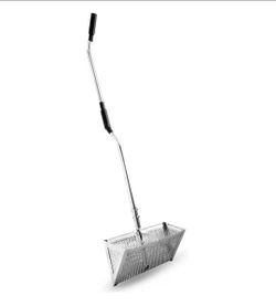 Sand Flea Rake,16-Inches Wide Basket, 52” Long Strong Assembly Handle, Sharp Teeth, Curved Handle Design [3 Pieces Assembly Handle Version]]