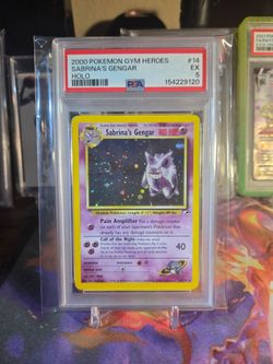 Pokemon Sabrina's Gengar Holo Gym Heroes PSA 5