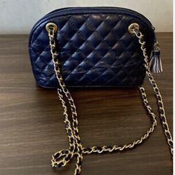desini leather bag/ Crossbody Bag Navy Color