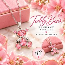 Teddy  bear pink gemstone