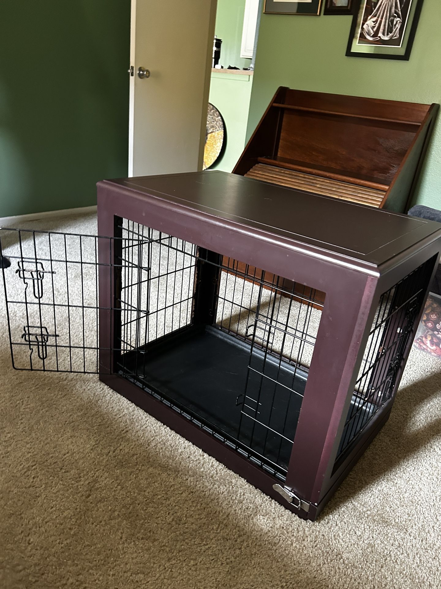 Deep Cherry Wooden Dog Kennel