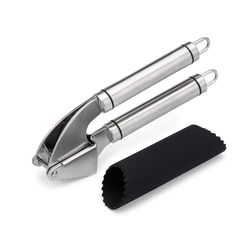Alpha Grillers Heavy Duty Stainless Steel Garlic Press &  Peeler Set, Brand New