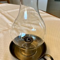 Vintage Princess House Heritage Crystal and Brass Globe Chamberstick