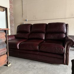 Ethan Allan Leather Couch 