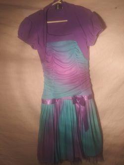 By by girl dress purple & teal blue size 7