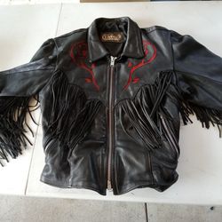 Red Roses Leather Jacket Lady's 