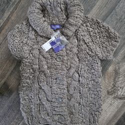 Women's Wool Acrylic Chunky Sweater Cardigan Button Up By Vivienne Tam