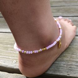 Soft Pink &  Gold  ColorAnklet 