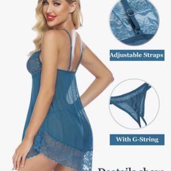 Avidlove Lace Babydoll Lingerie Sexy Mini Chemise Mesh 