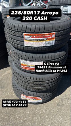 225/50R17 Arroyo ( 4 NEW TIRES )