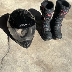 Girl Dirt Bike Boots And Helmet( Need Gone)