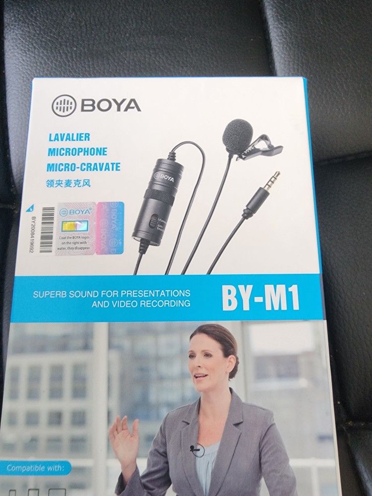 Boya BYM1 by Shotgun Video Microphone by-M1 Ultimate 3.5mm Lapel Mic Clip-On Video Recording Omnidirectional Condenser for iPhone Android Smartphone M