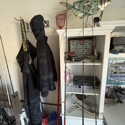 Custom wrapped jig, stick and Lew’s fishing rods for sale