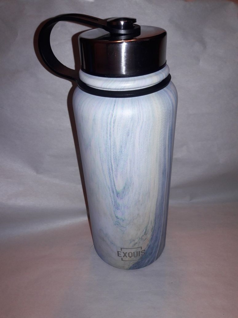 EXQUIS 30-Ounce Double-Wall Stainless Steel, Vacuum-Sealed Flask Bottle