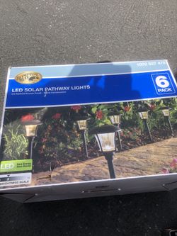 Hampton Bay Bronze Solar Outdoor Integrated LED Landscape Path Light 10 Lumens (6-Pack)
