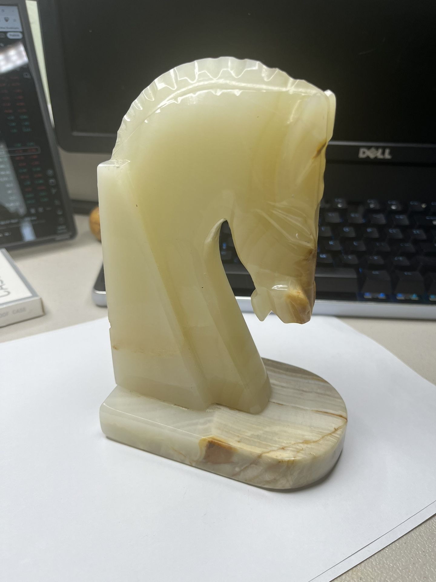 Vintage marble Trojan Horse Bookend