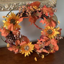 Sunflower Fall Wreath 22” Diameter 