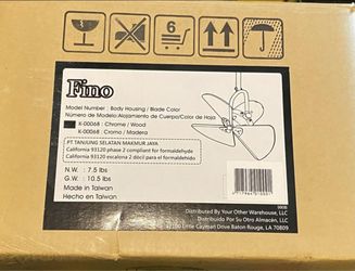 ventos fino 13 in chrome ceiling fan with remote control