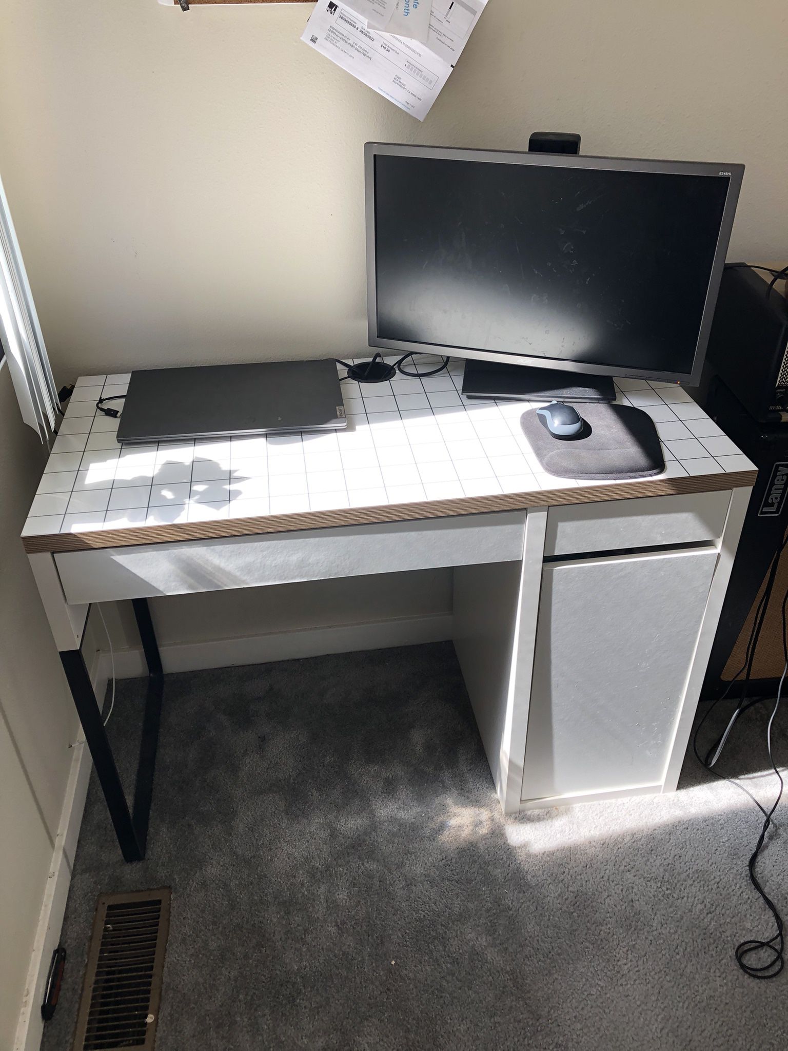 Desk And Monitor