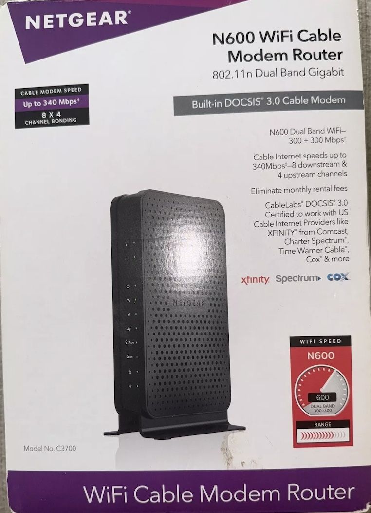 Netgear N600 WiFi Cable Modem Router