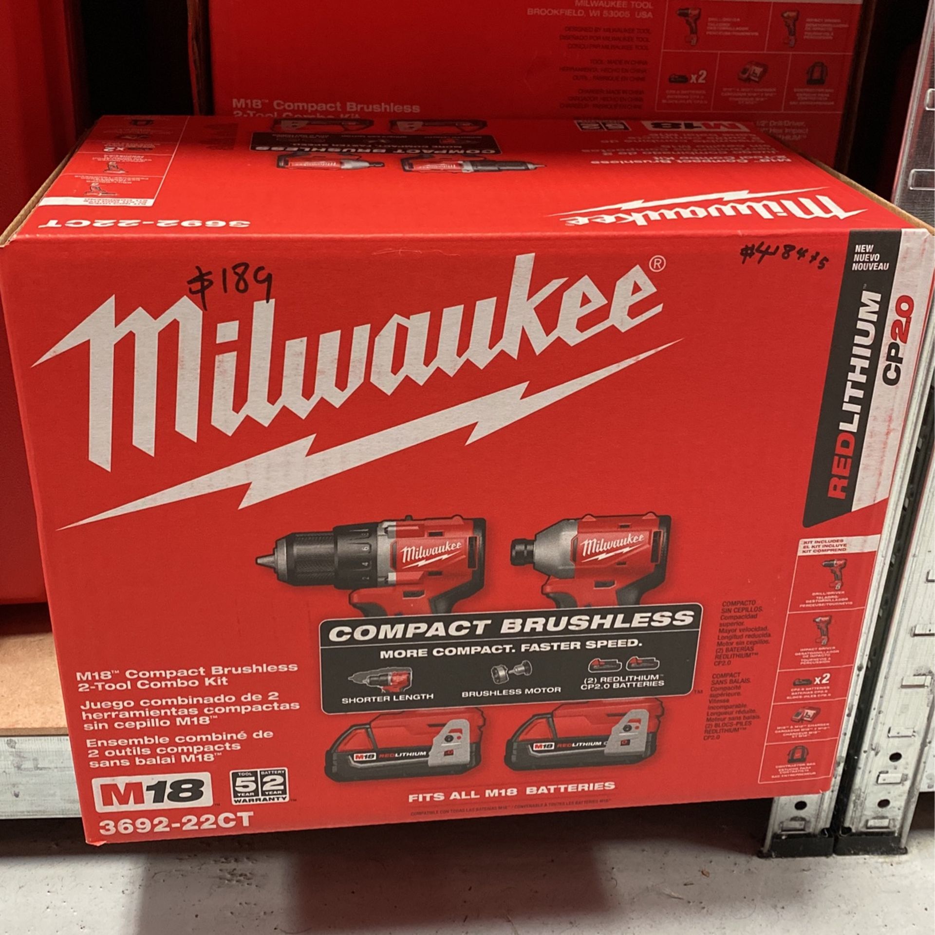 Milwaukee M18 Compact Brushless 2-tool Combo Kit 