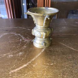 Antique Japanese Bronze Shakuda Vase 