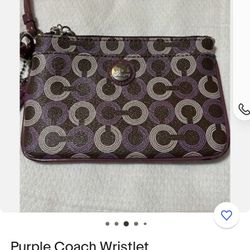 Purple Coach Wristlet