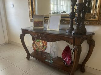 Louis XV Entryway Console with Mirror + Accent Table – Timeless Elegance